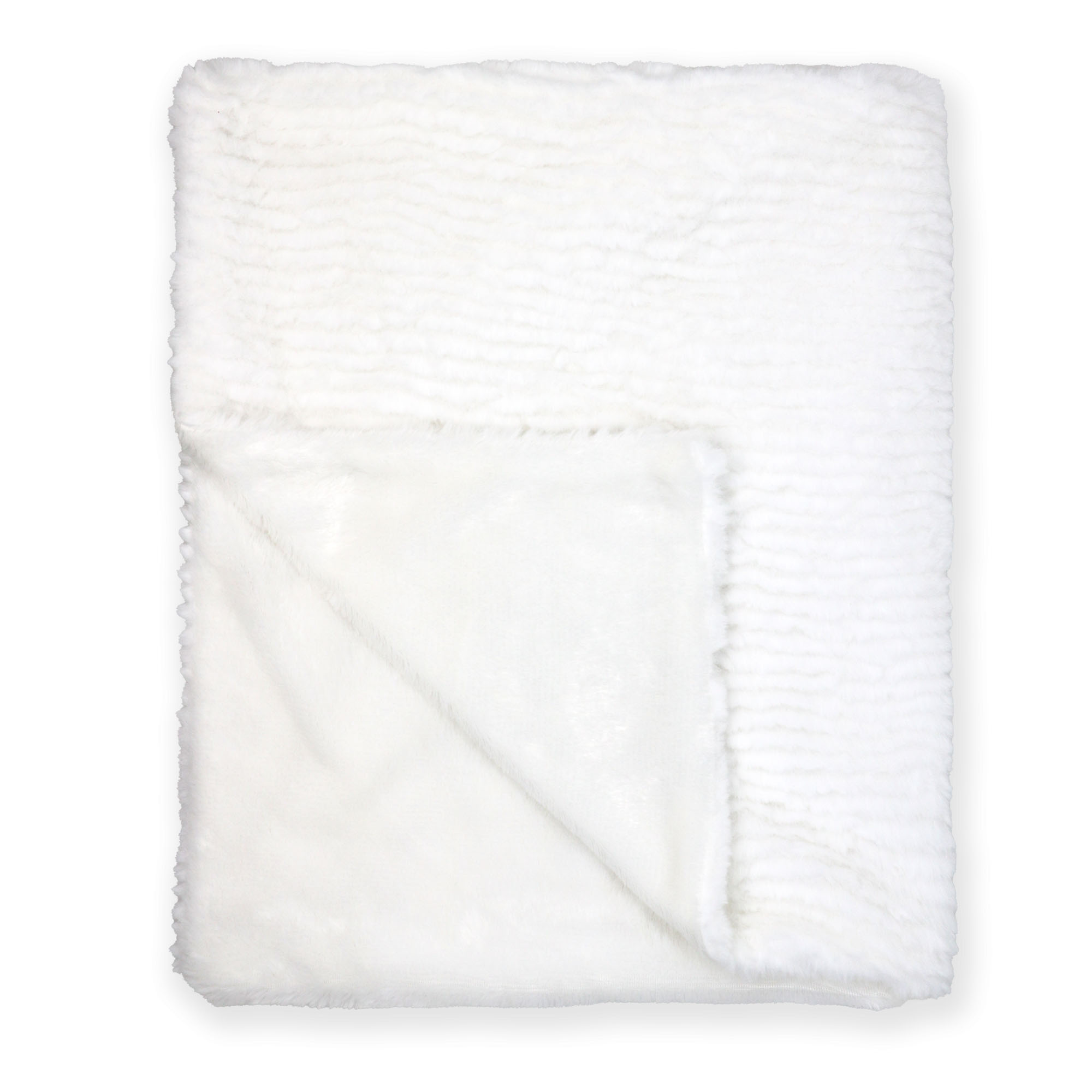 Ridged Plush Blanket: White